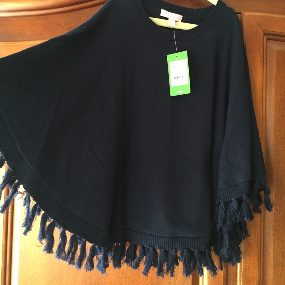 Lilly Pulitzer Girls Hani Poncho Sweater Med NWT